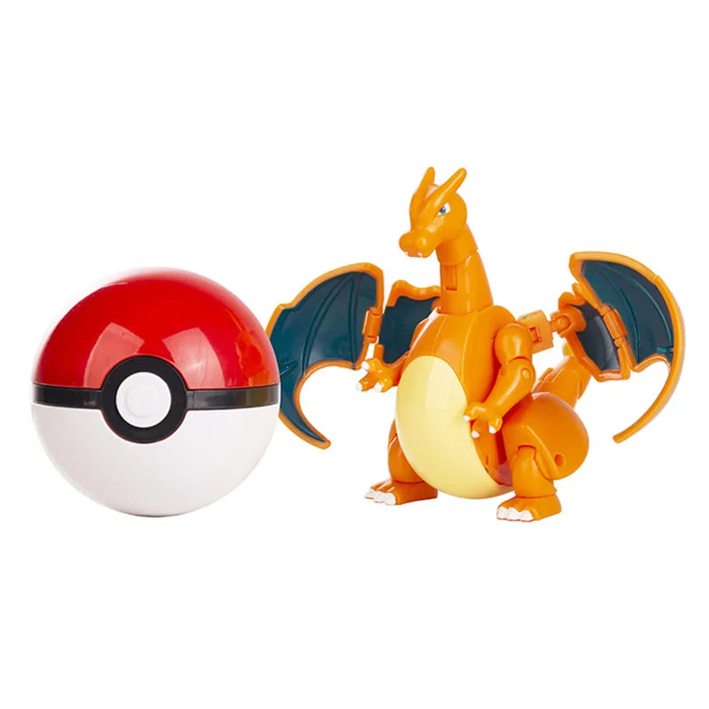 About Pokemon Anime Figure Charizard Pikachu Gyarados Pocket Monster Figure Pokeball Action Deformation Toy Model Children Gift