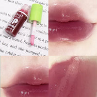 6 Pieces Glass Mirror Lip Gloss Set Hydrating Lightweight Lip Balm Glossy Shimmer Sheer Tint Peach Cherry Pink