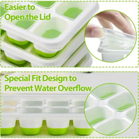 14-Cube Silicone Ice Tray with Lid