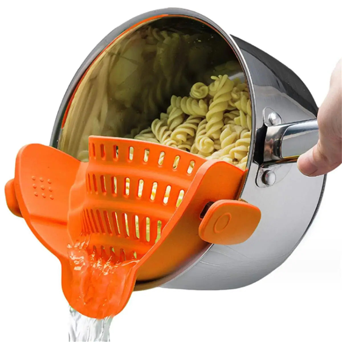 Clip-On Pot Strainer For Pots, Pans And Bowls
