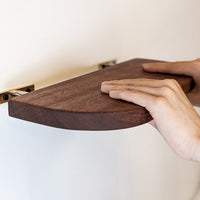 Thin Mahogany Floating Shelf with Rounded Corners