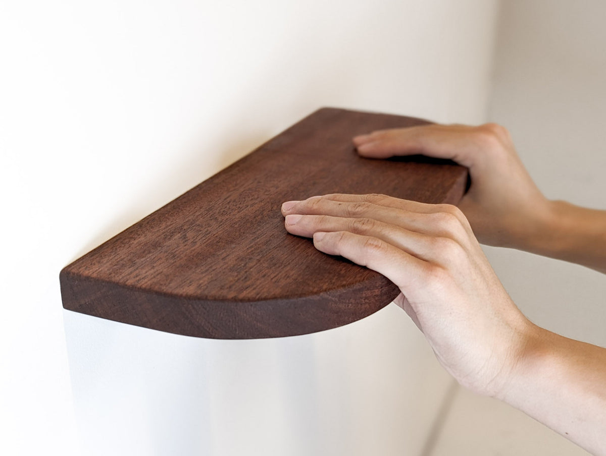 Thin Mahogany Floating Shelf with Rounded Corners