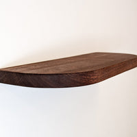 Thin Mahogany Floating Shelf with Rounded Corners