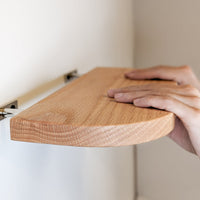 Thin Oak Floating Shelf with Rounded Corners