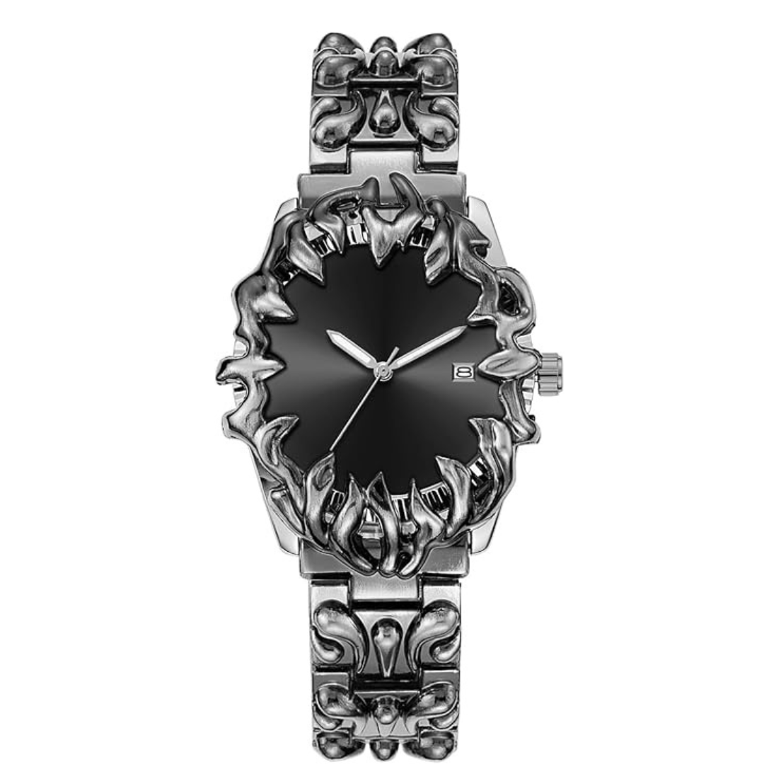 Gothic Watch for Men – Unique Stainless Steel Wristwatch | Waterproof Quartz Movement