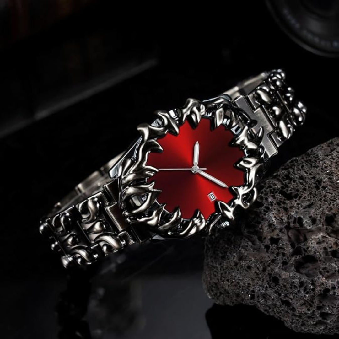 Gothic Watch for Men – Unique Stainless Steel Wristwatch | Waterproof Quartz Movement