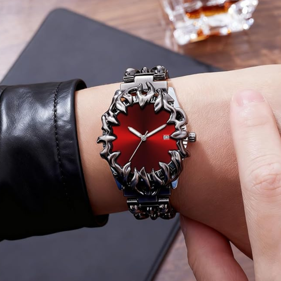 Gothic Watch for Men – Unique Stainless Steel Wristwatch | Waterproof Quartz Movement