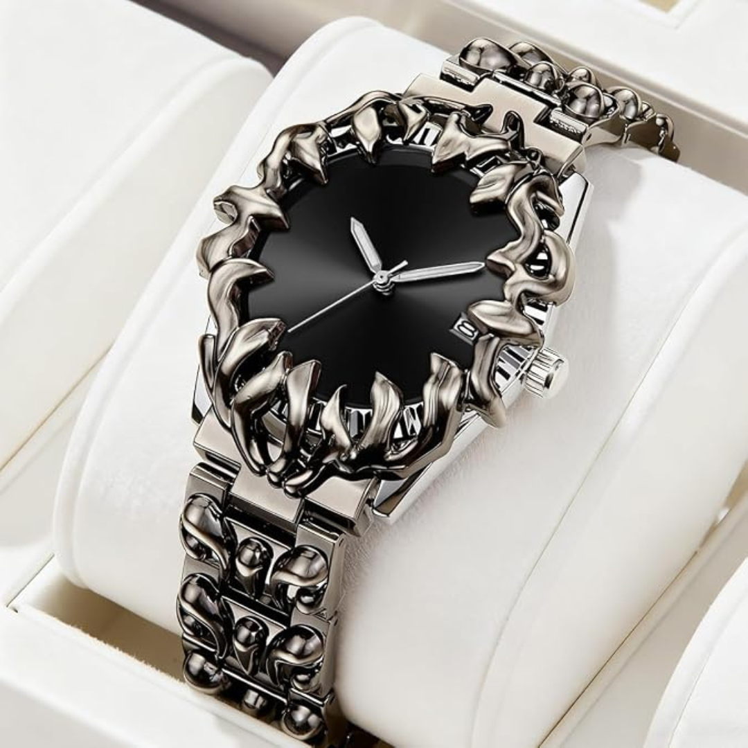 Gothic Watch for Men – Unique Stainless Steel Wristwatch | Waterproof Quartz Movement