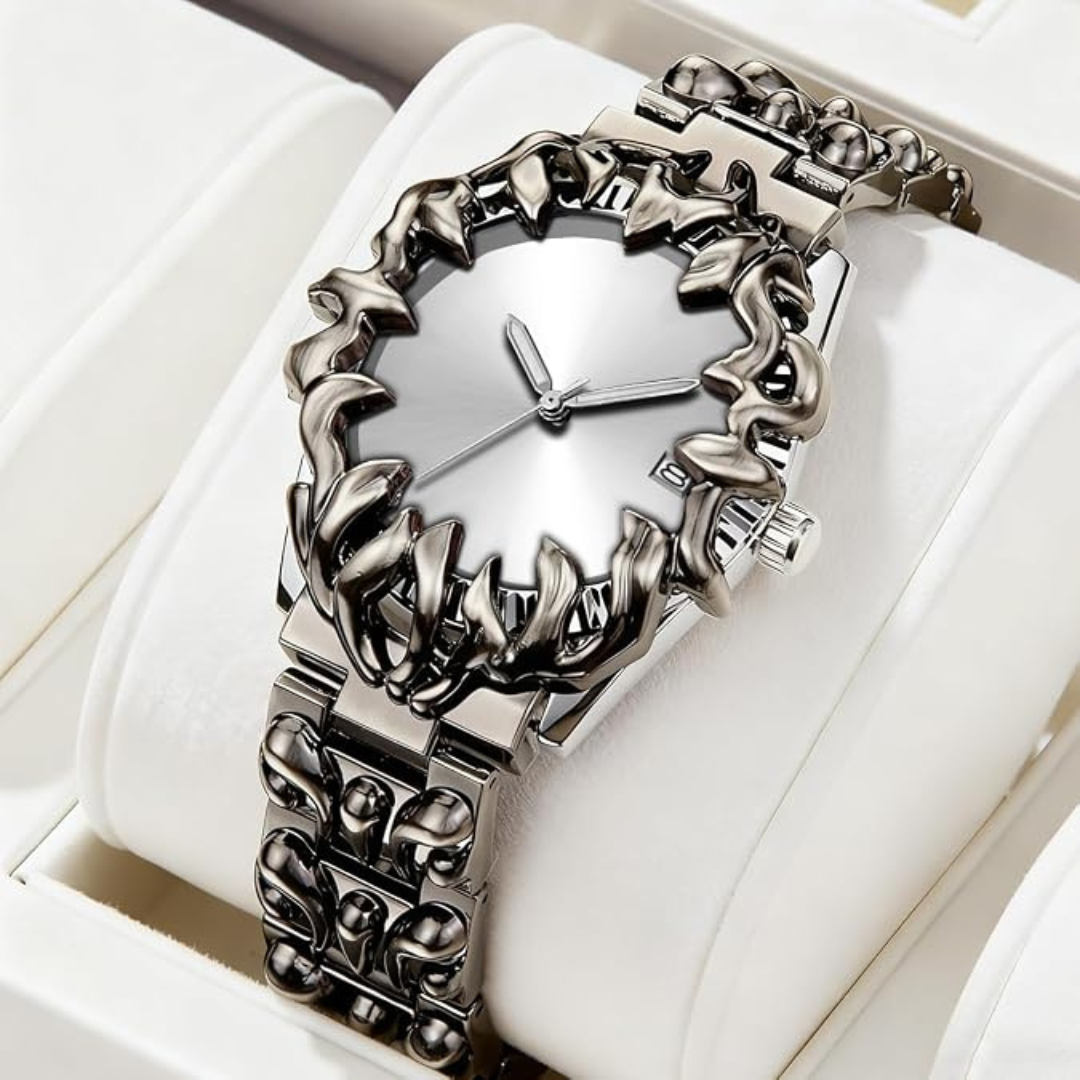 Gothic Watch for Men – Unique Stainless Steel Wristwatch | Waterproof Quartz Movement