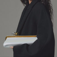 Long Clutch Bag with Removable Shoulder Strap, Women'S Fashionable Baguette Bag, Luxury Designer Clip Handbag Purses for Ladies