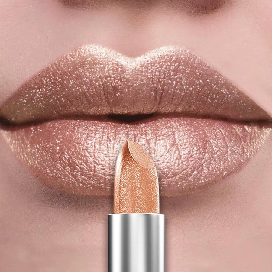 21Colors Bold & Intense Glitter Shiny Metallic Lipstick Pearlescent Lip Tint,Long Lasting Lip Senior Matte Lip Makeup Gifts For