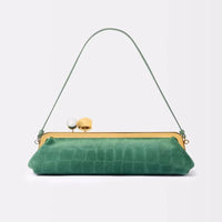 Long Clutch Bag with Removable Shoulder Strap, Women'S Fashionable Baguette Bag, Luxury Designer Clip Handbag Purses for Ladies