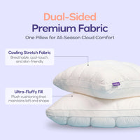 Cloud Puff Pillow – Cooling Memory Foam Bed Pillow for Sleeping, Neck & Head Support, Ultra Soft & Fluffy