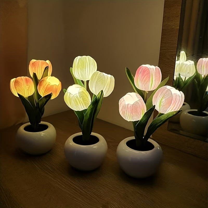 LED Tulip Flower Lamp – Aesthetic Night Light for Bedroom | Perfect Gift Idea