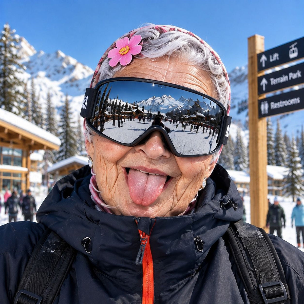 Funny Realistic Old Man 3D Print Ski Balaclava Face Mask