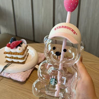 2026 Starbucks Bearista Bear Cup Tumblers Strawberry Topper Baseball Cap