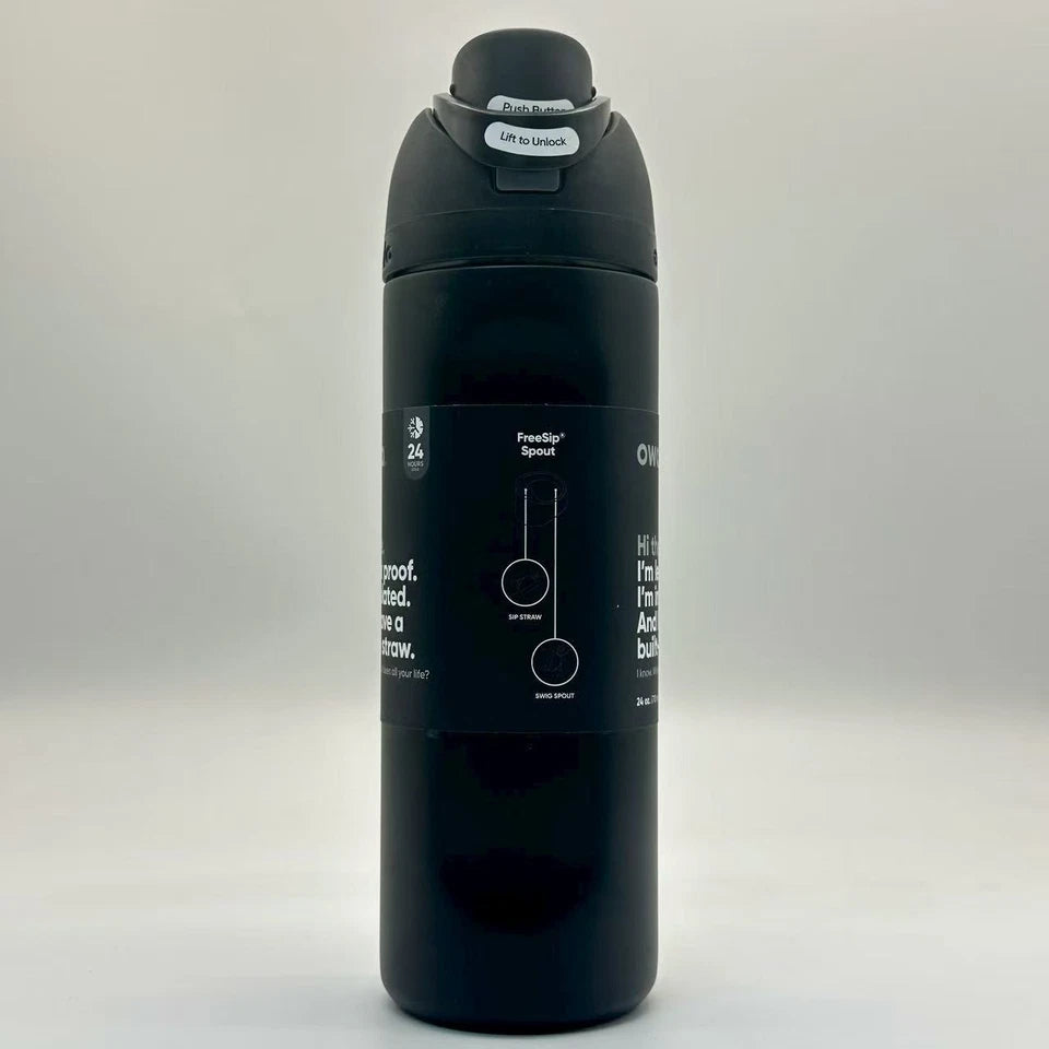 Owala FreeSip 24oz Stainless Steel Water Bottle Very Very Dark Top Quality